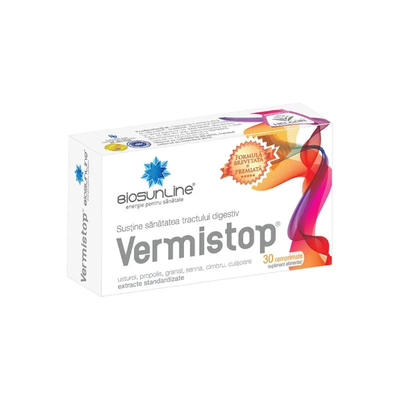 Vermistop, 30 Comprimate, Helcor