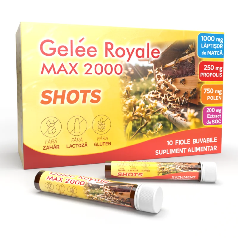 Gelee Royale Max Shots, 10 Fiole Buvabile, Justin Pharma