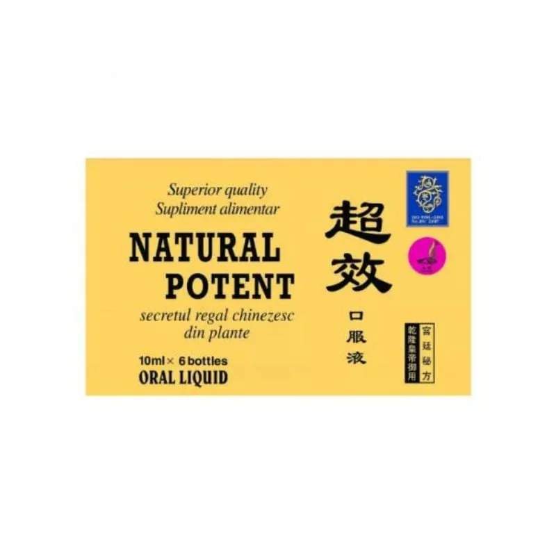 Natural Potent, 6 Fiole, 10 Ml Soluție Buvabilă, Disfuncții Erectile