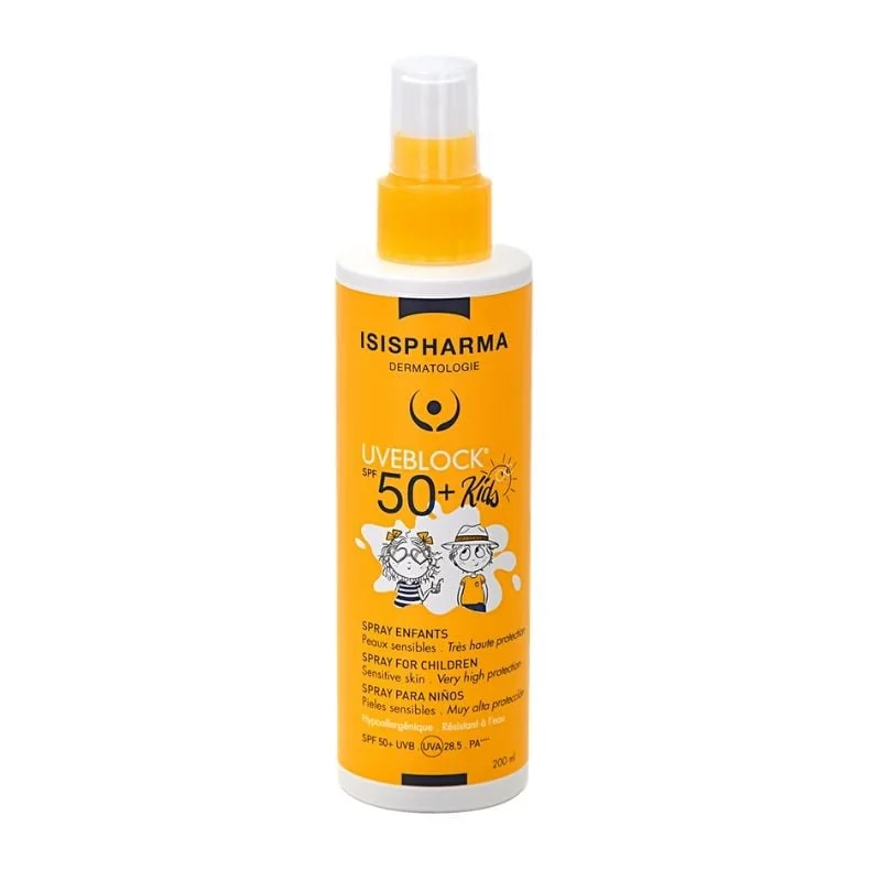 Spray Cu Protectie Solara Pentru Copii Uveblock Spf50+, 200 Ml, Isispharma