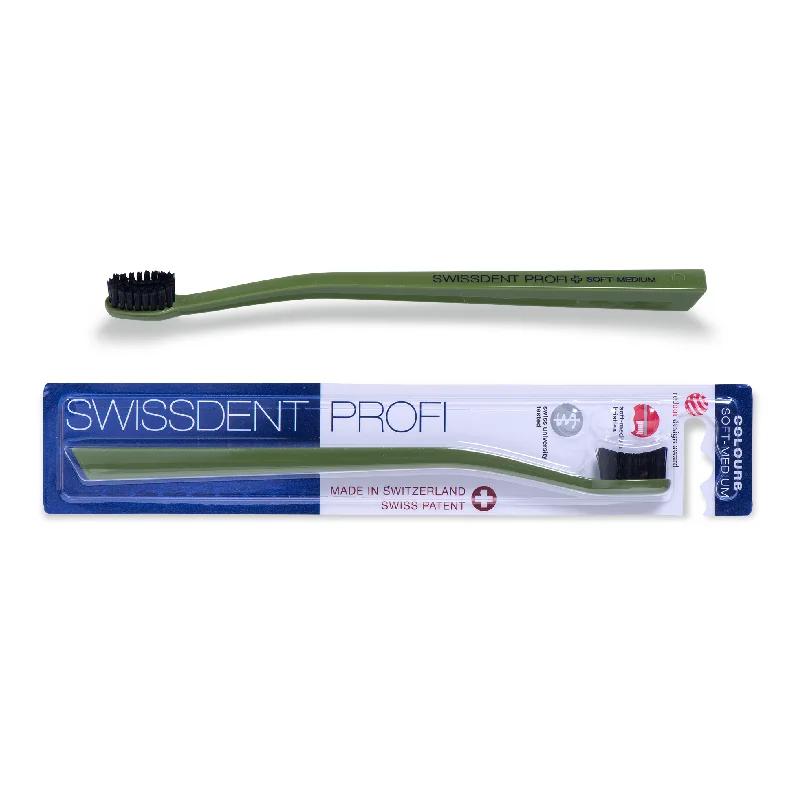 Periuta De Dinti Colours Classic, Verde Cu Negru, 1 Bucata, Swissdent