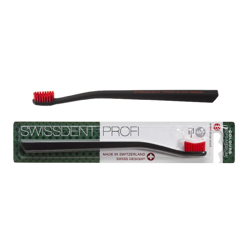 Periuta De Dinti Colours Classic, Rosu Cu Negru, 1 Bucata, Swissdent