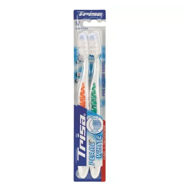 Periuta De Dinti, Pearl White Duo, Medium, Trisa