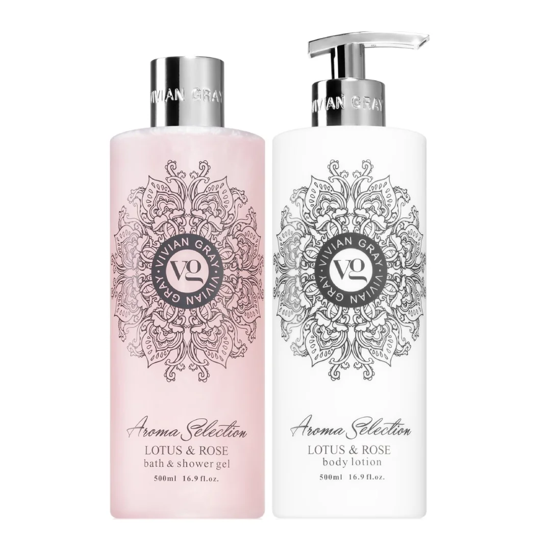 Set Lotione De Corp & Gel De Dus Aroma Selection Lotus & Rose, 2*500ml, Vivian Gray