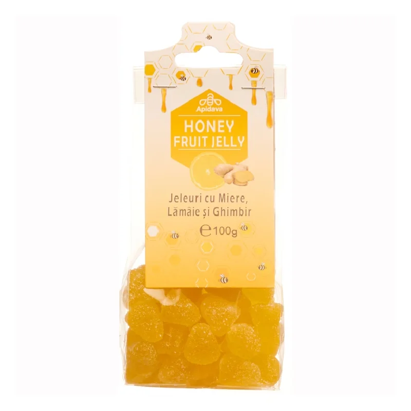 Jeleuri Miere, Lămâie, Ghimbir, 100G, Apidava