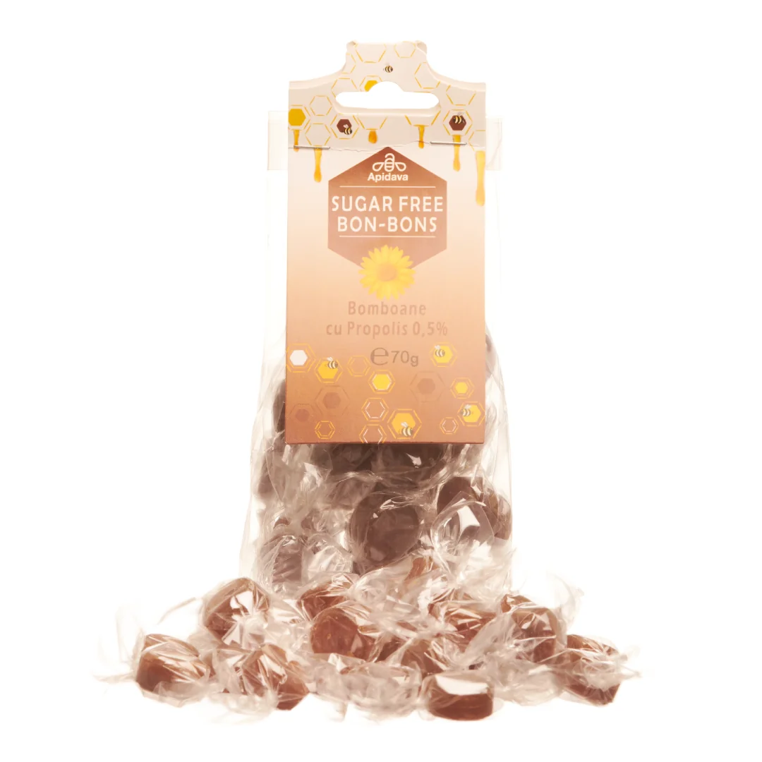 Bomboane Fără Zahăr Propolis, Lemn Dulce, 70G, Apidava