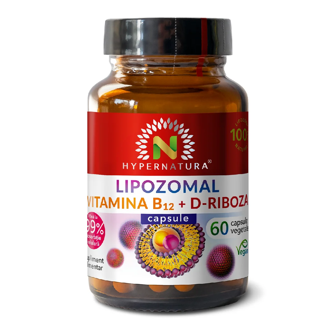 Lipozomal Vitamina B12 + D-Riboza, 60 Capsule Vegetale, Hypernatura