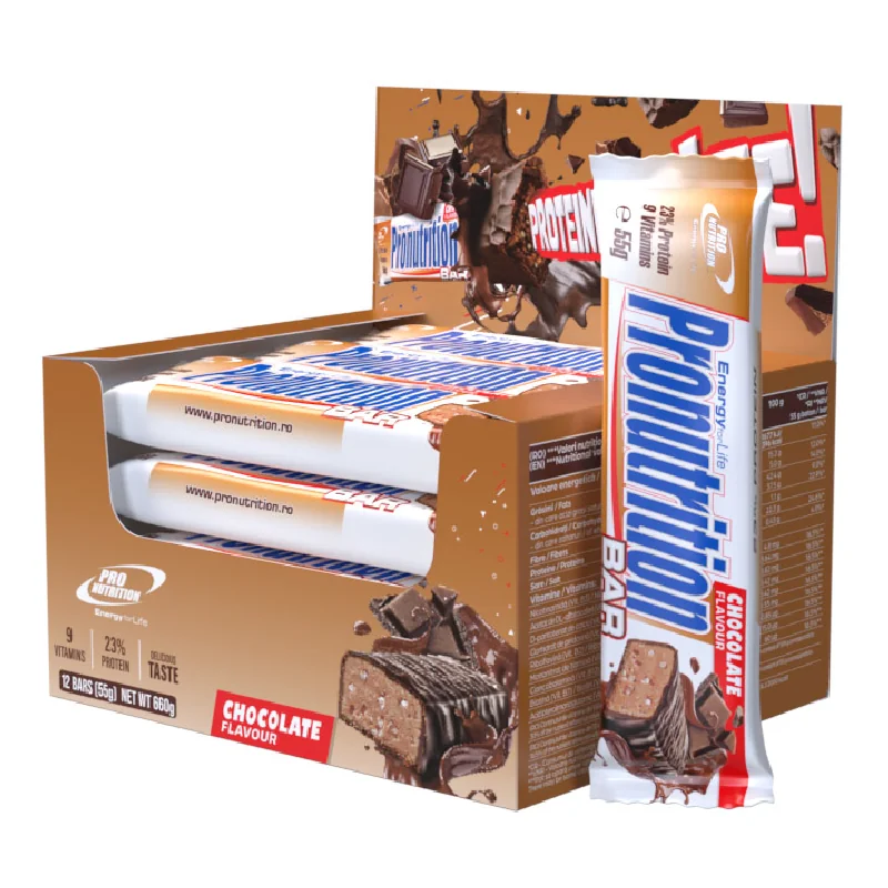 Cutie Batoane Proteice Ciocolata, 12 Bucati*55g, Pro Nutrition