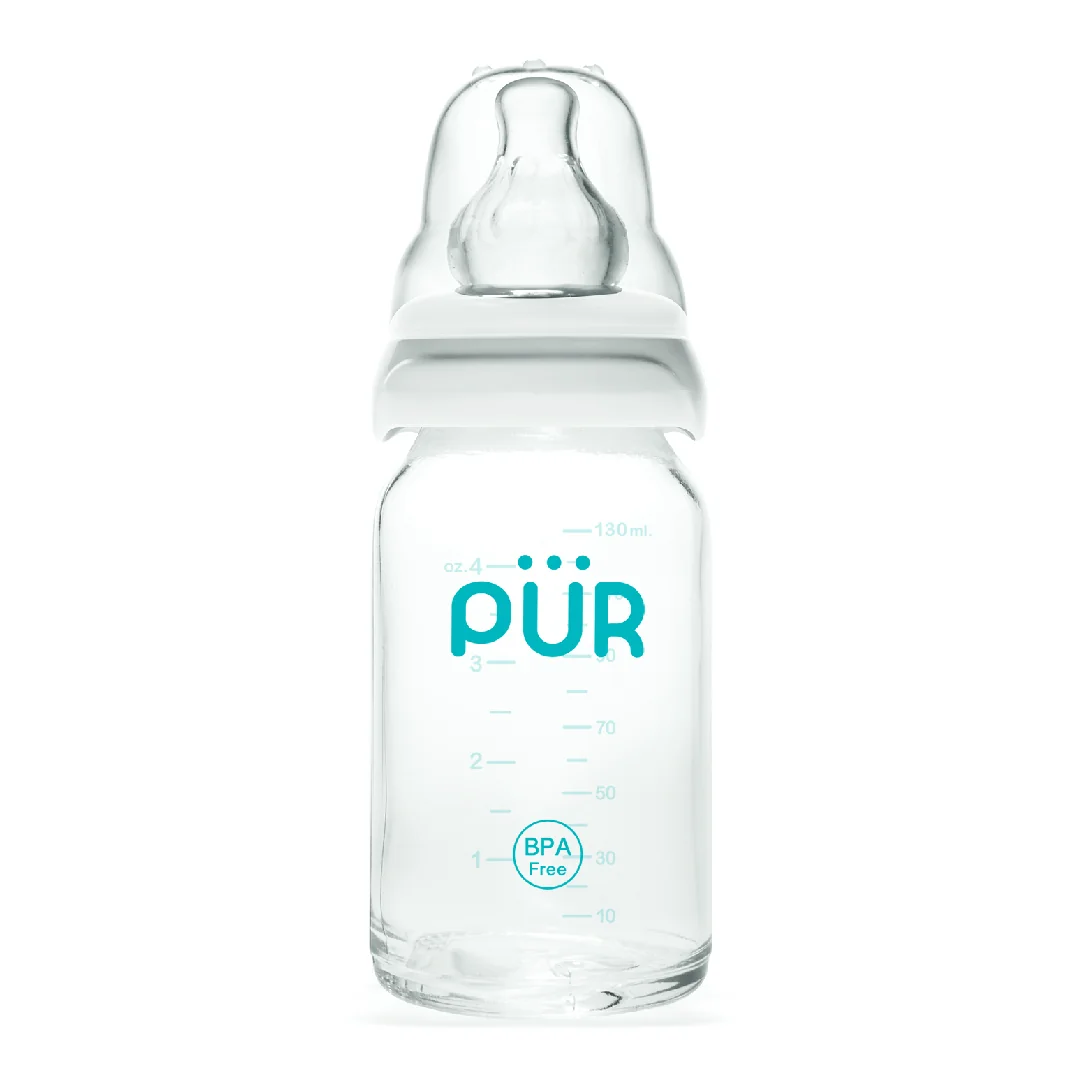 Biberon Din Sticla Rezistenta La Soc Termic, 130 Ml, Pur