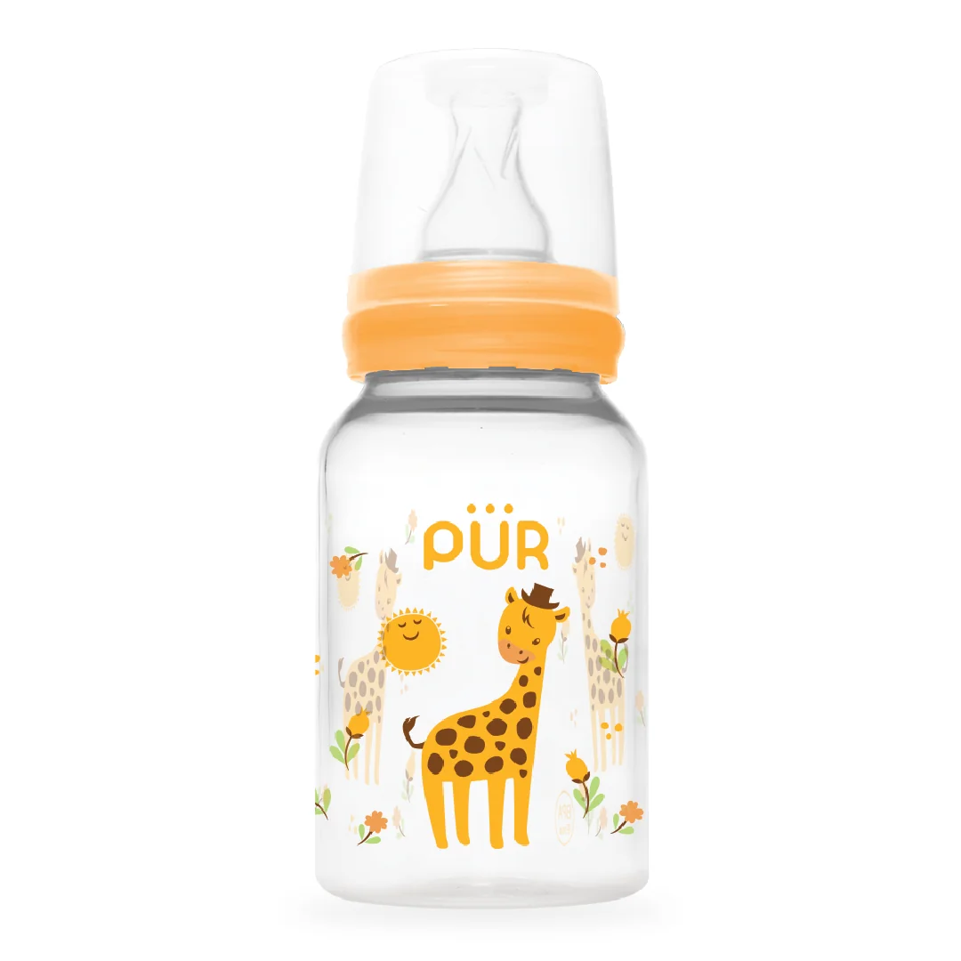 Biberon Cu Desen, Galben, 0-3 Luni, 125ml, Pur