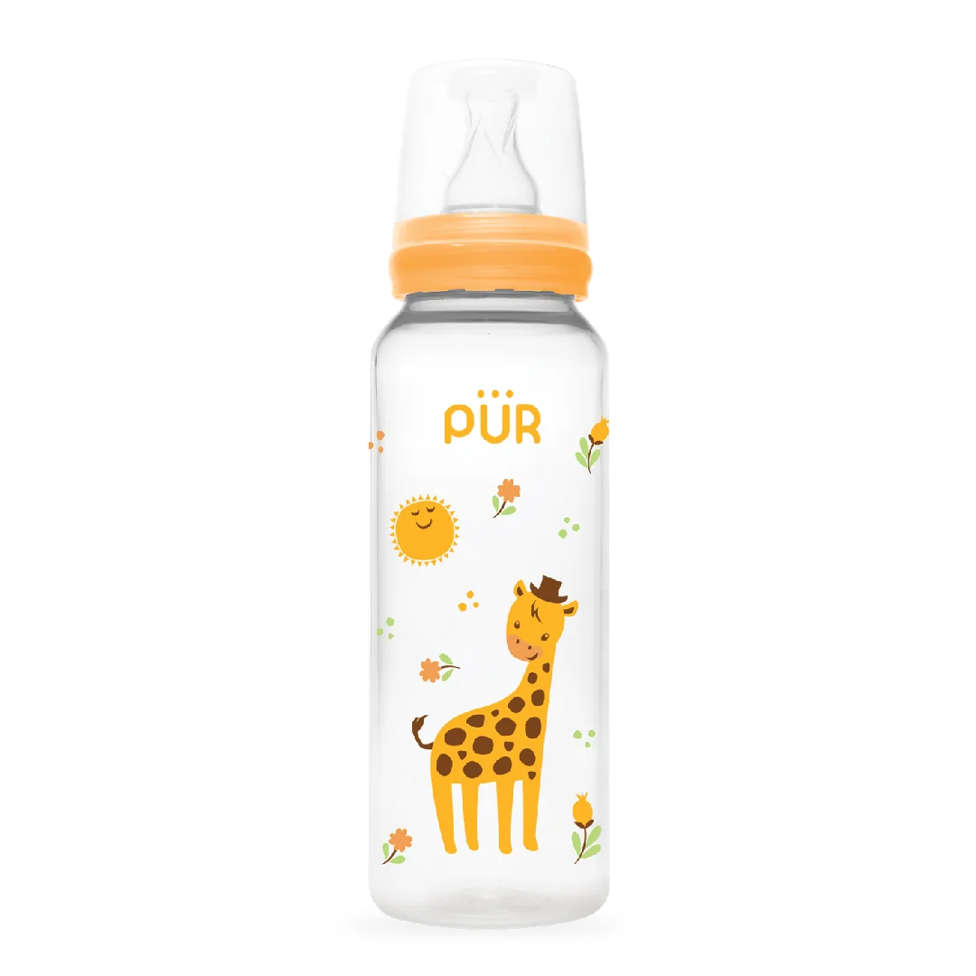 Biberon Cu Desen, Galben, +3 Luni, 250Ml, PUR