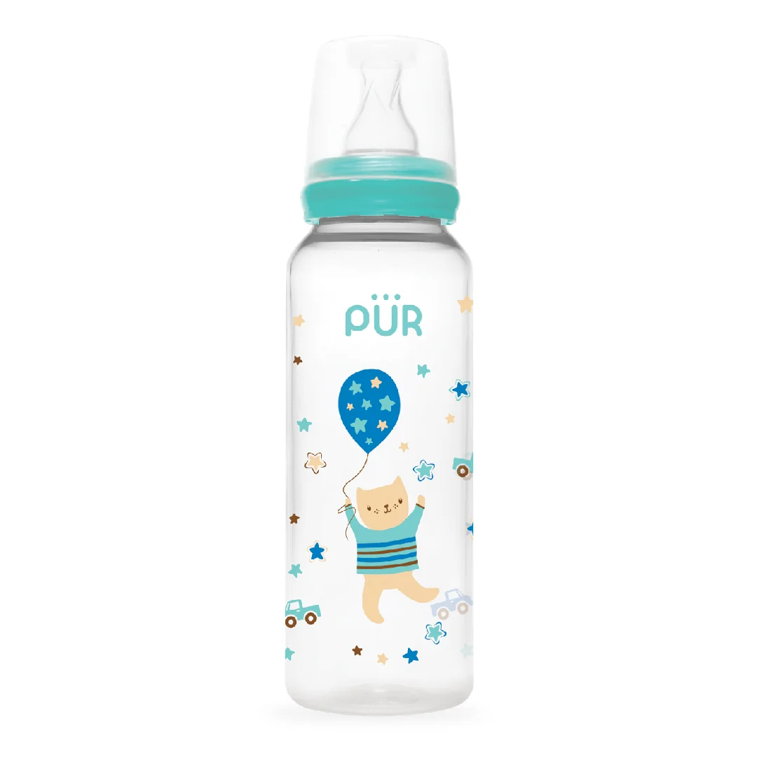 Biberon Cu Desen, Verde, +3 Luni, 250 Ml, Pur