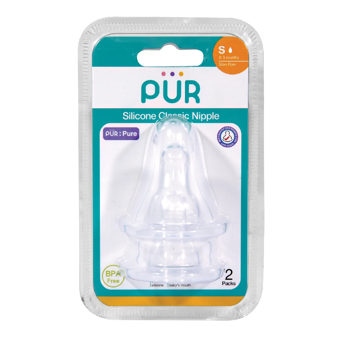 Set 2 Tetine Silicon Classic, Marime S, 0-3 Luni, Pur