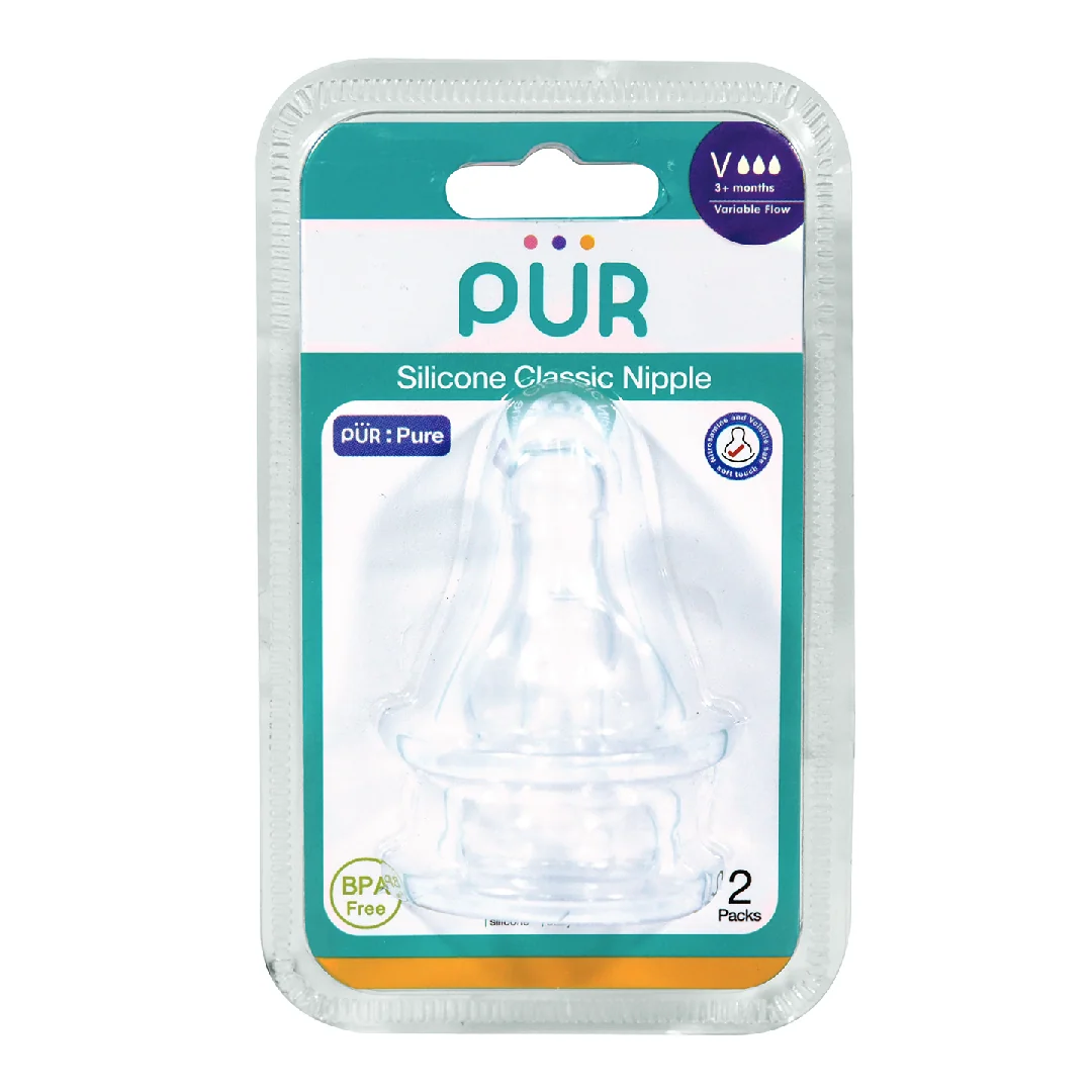 Set 2 Tetine Silicon Classic, Marime V, 0-3 Luni, Pur