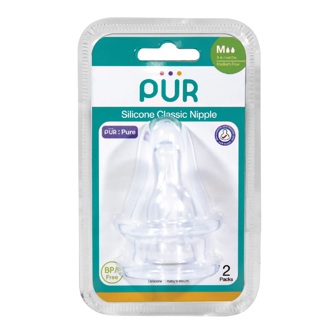 Set 2 Tetine Silicon Classic, Marime M, 3-6 Luni, PUR