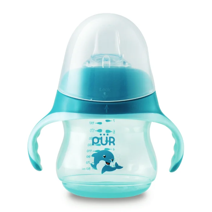 Cana In Forma De Delfin Cu Cioc Din Silicon, +6 Luni, Verde, 230Ml, Pur