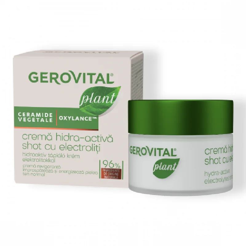 Crema Hidra-Activa Shot Cu Electroliti Plant, 50 Ml, Gerovital
