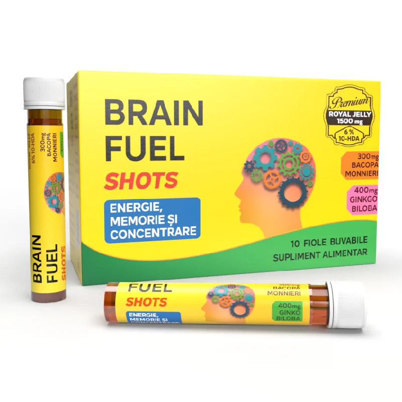 Royal Brain Fuel Shots, 10 Fiole Buvabile, Justin Pharma