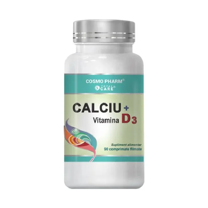Calciu + Vitamina D3, 90 Tablete, Cosmo Pharm