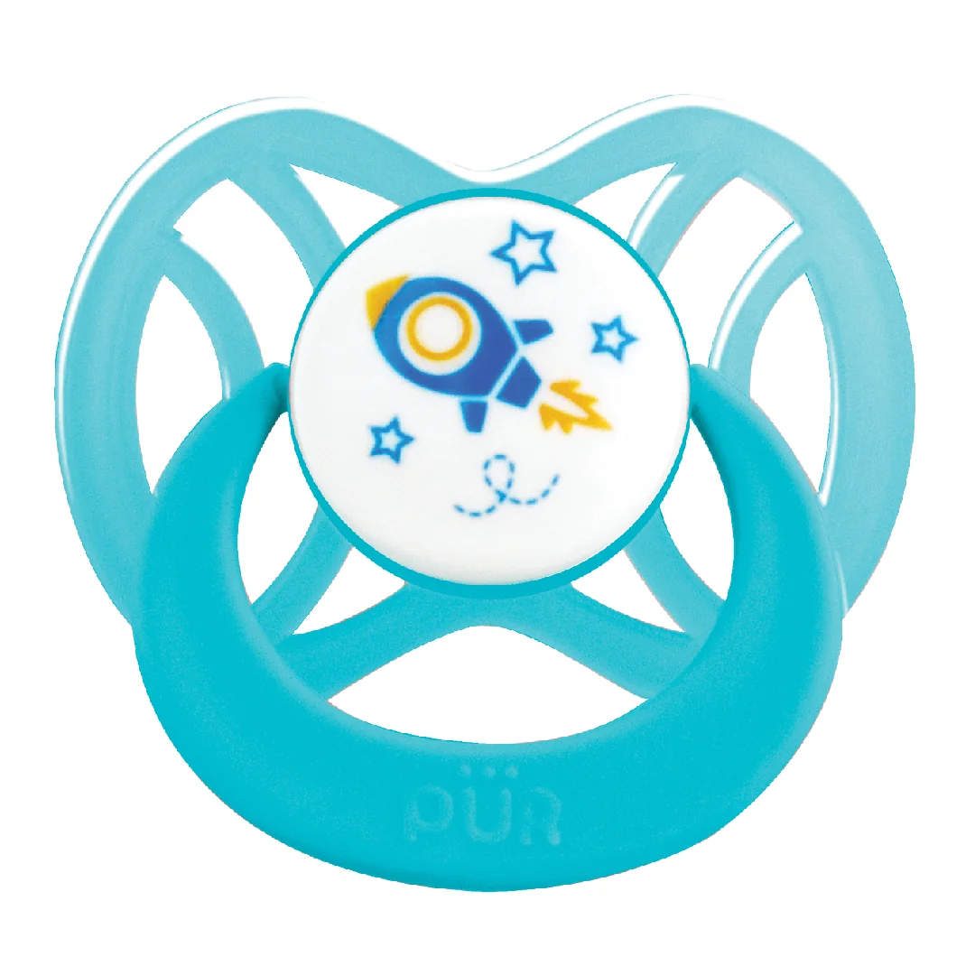 Suzeta Din Silicon Simetrica, +6 Luni, Albastru, PUR