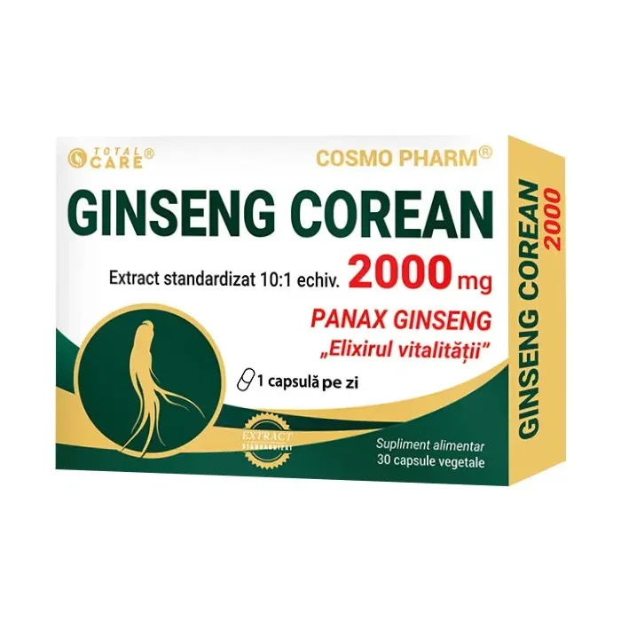 Ginseng Corean, 2000 Mg, 30 Comprimate, Cosmo Pharm