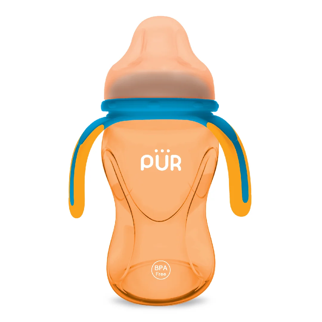 Cana Cu Prindere Multiplă, +6 Luni, Portocaliu, 250 Ml, Pur