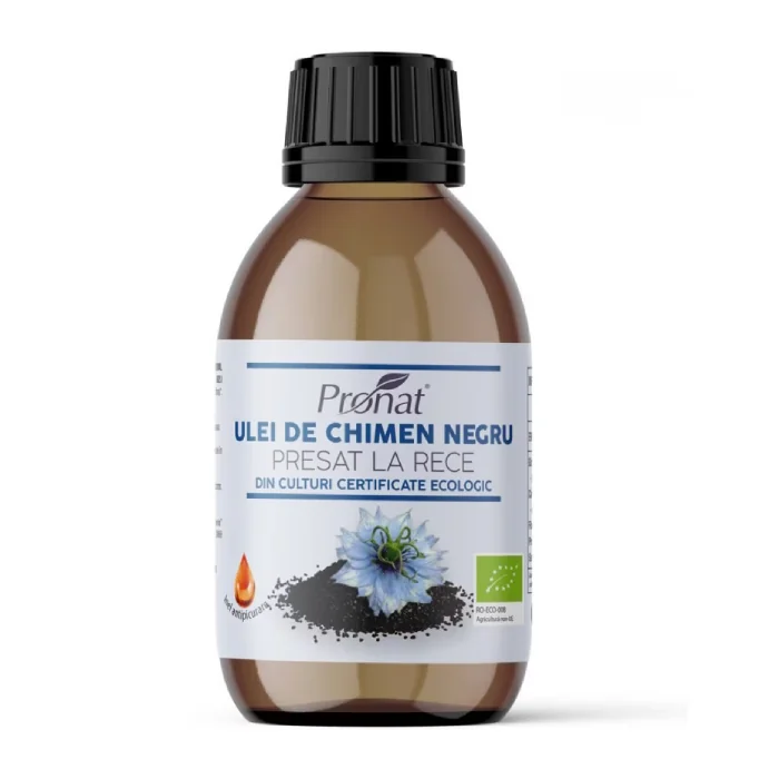 Ulei Bio Din Chimen Negru Presat La Rece, 100 Ml, Pronat