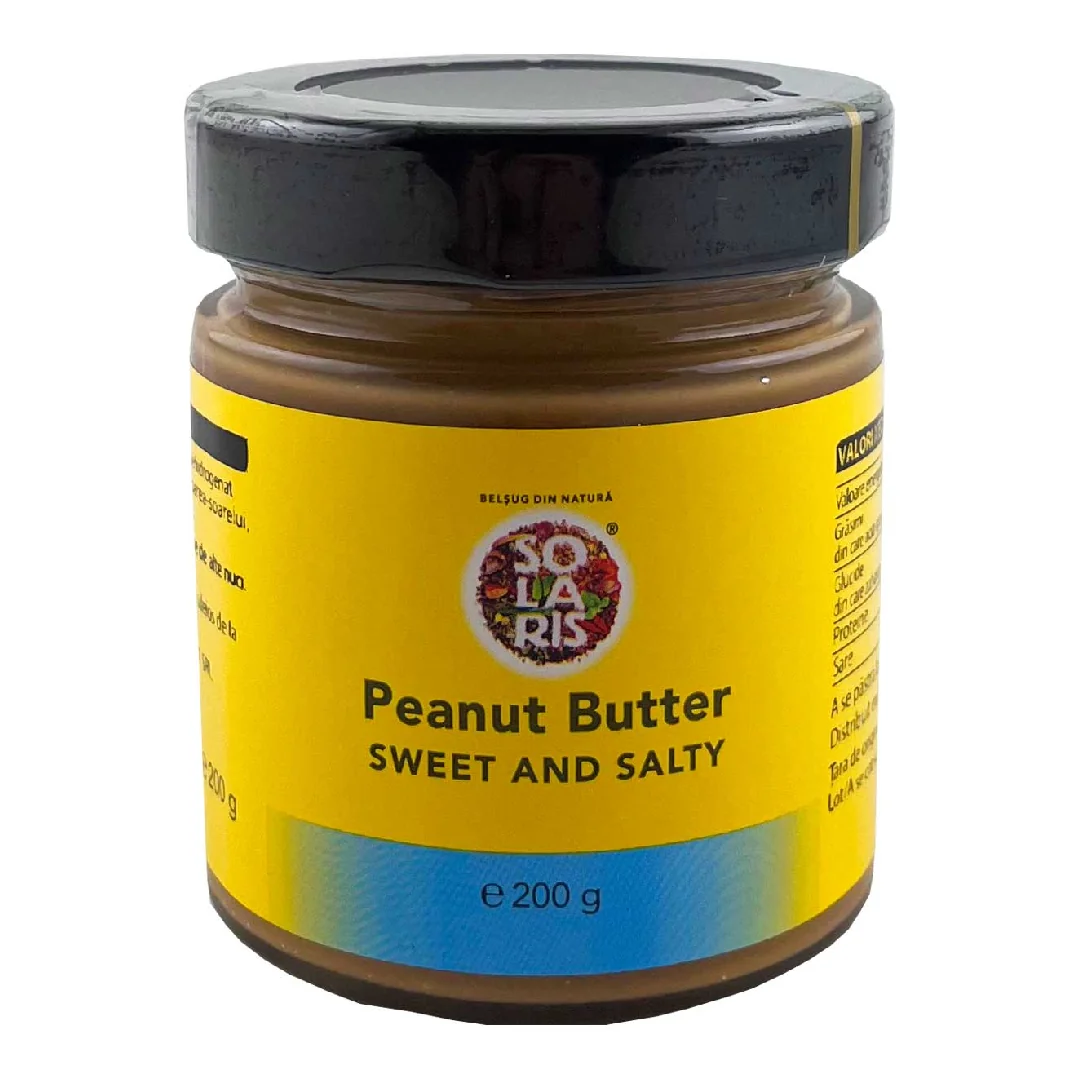 Crema De Peanut Butter Dulce Si Sarat, 200G, Solaris