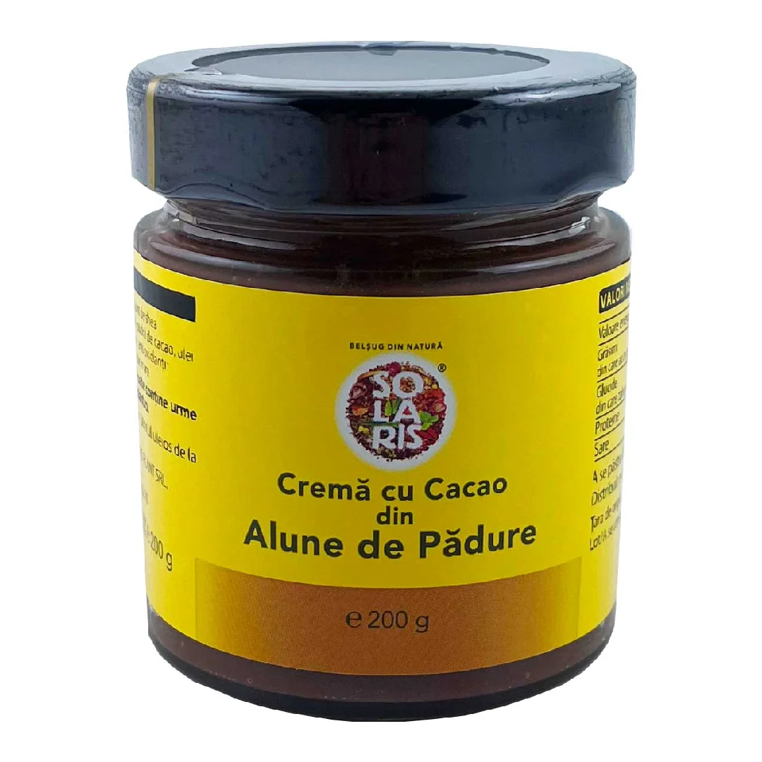 Crema Cu Cacao Din Alune De Padure, 200g, Solaris