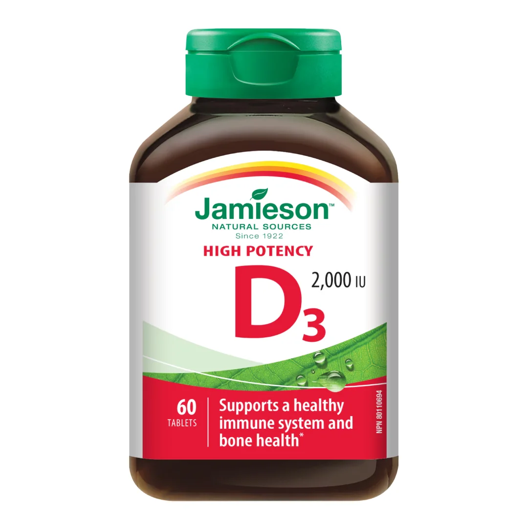 Vitamina D3 50 Mcg 2000Ui, 60 Tablete, Jamieson