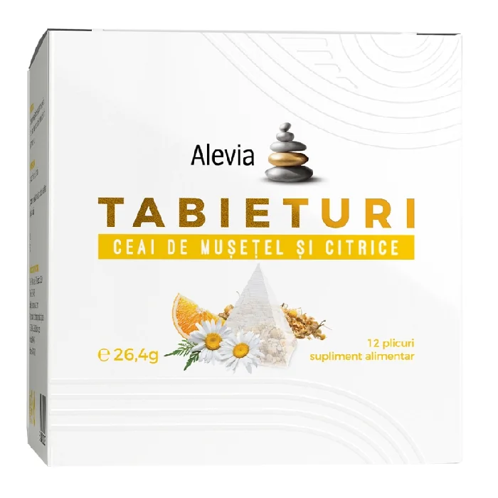 Ceai De Musetel Si Citrice Tabieturi, 12 Plicuri, Alevia