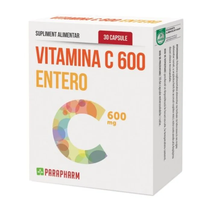 Vitamina C Entero 600 Mg, 30 Capsule, Parapharm