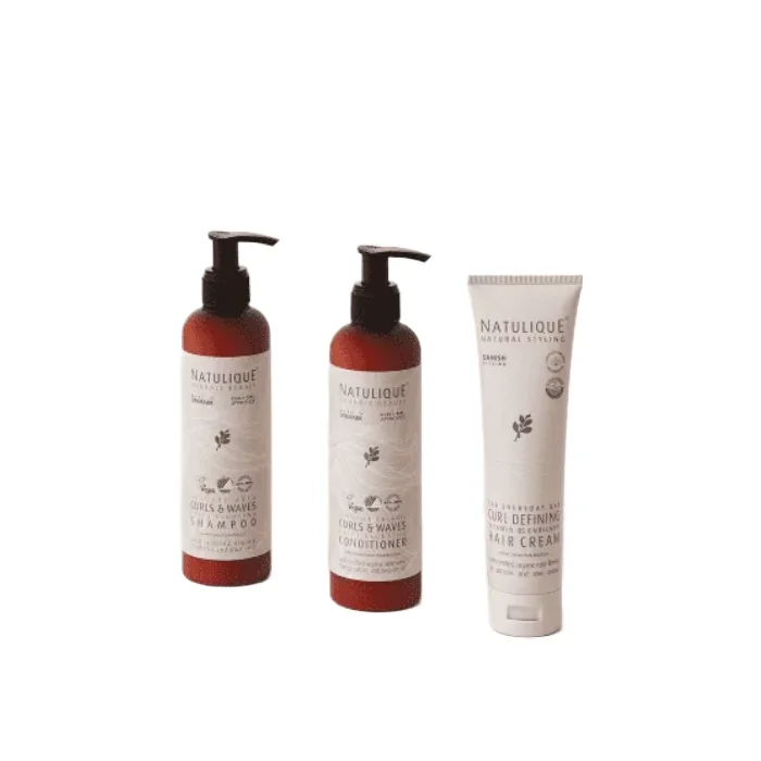 Set Sampon, Balsam Si Crema Curls&Waves, Natulique
