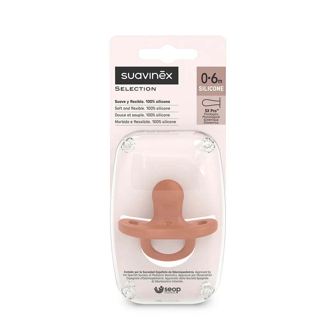 Suzeta Fiziologica Sx Pro Colour Essence, 0-6 Luni, Roșu Caramida, 1 Bucata, Suavinex