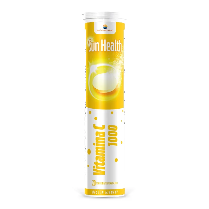 Vitamina C 1000mg Sun Health, 20 Comprimate Efervescente, Sun Wave Pharma