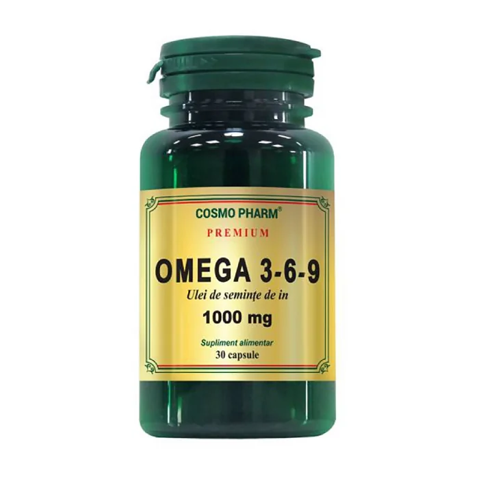 Ulei Seminte De In Premium Omega 3-6-9, 1000 Mg, 30 Capsule, Cosmopharm