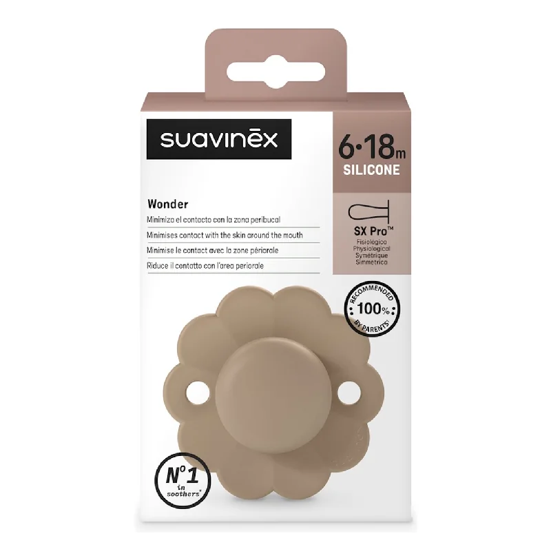 Suzeta Fiziologica Din Silicon Wonder, 6-18 Luni, Caramel, 1 Bucata, Suavinex