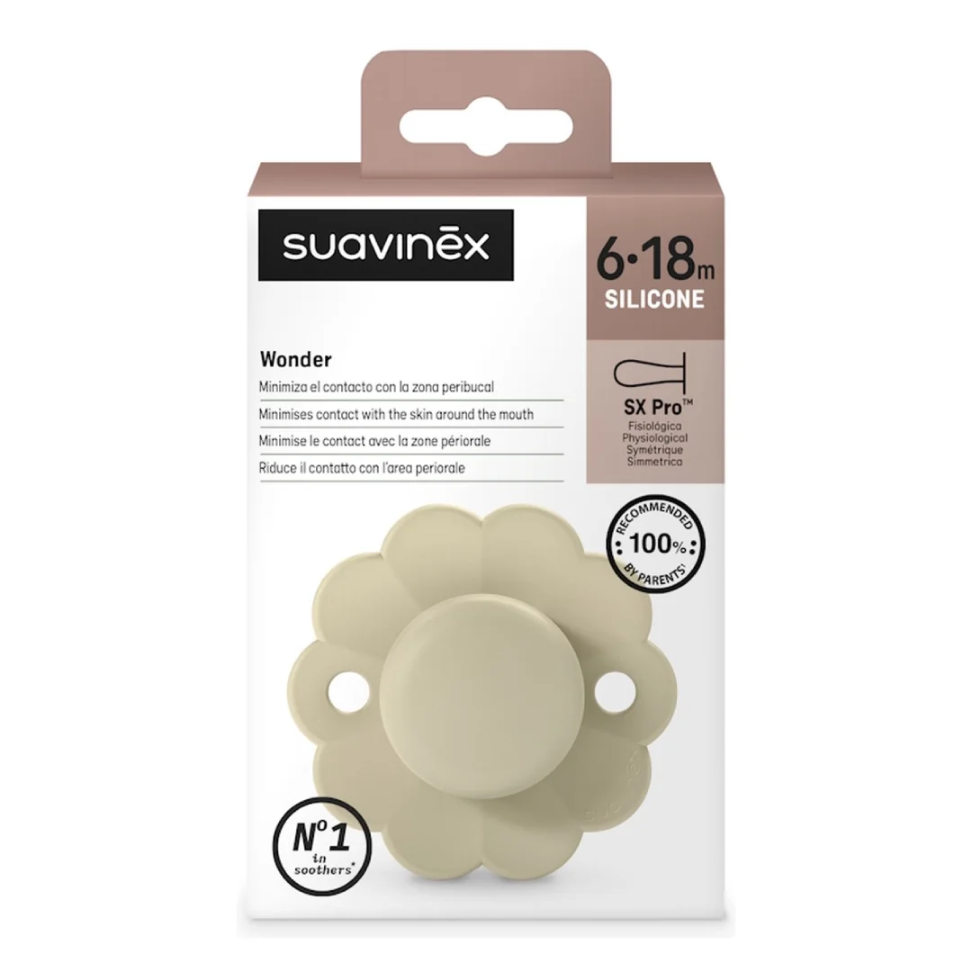 Suzeta Fiziologica Din Silicon Wonder, 6-18 Luni, Crem, 1 Bucata, Suavinex