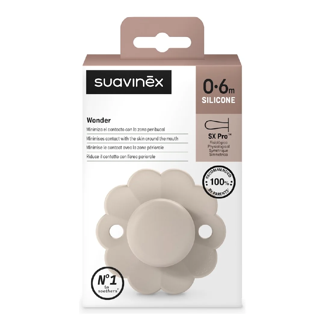 Suzeta Fiziologica Din Silicon Wonder, 0-6 Luni, Mauve Chalk, 1 Bucata, Suavinex