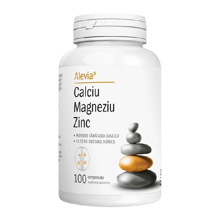 Calciu Magneziu Zinc, 100 Comprimate, Alevia