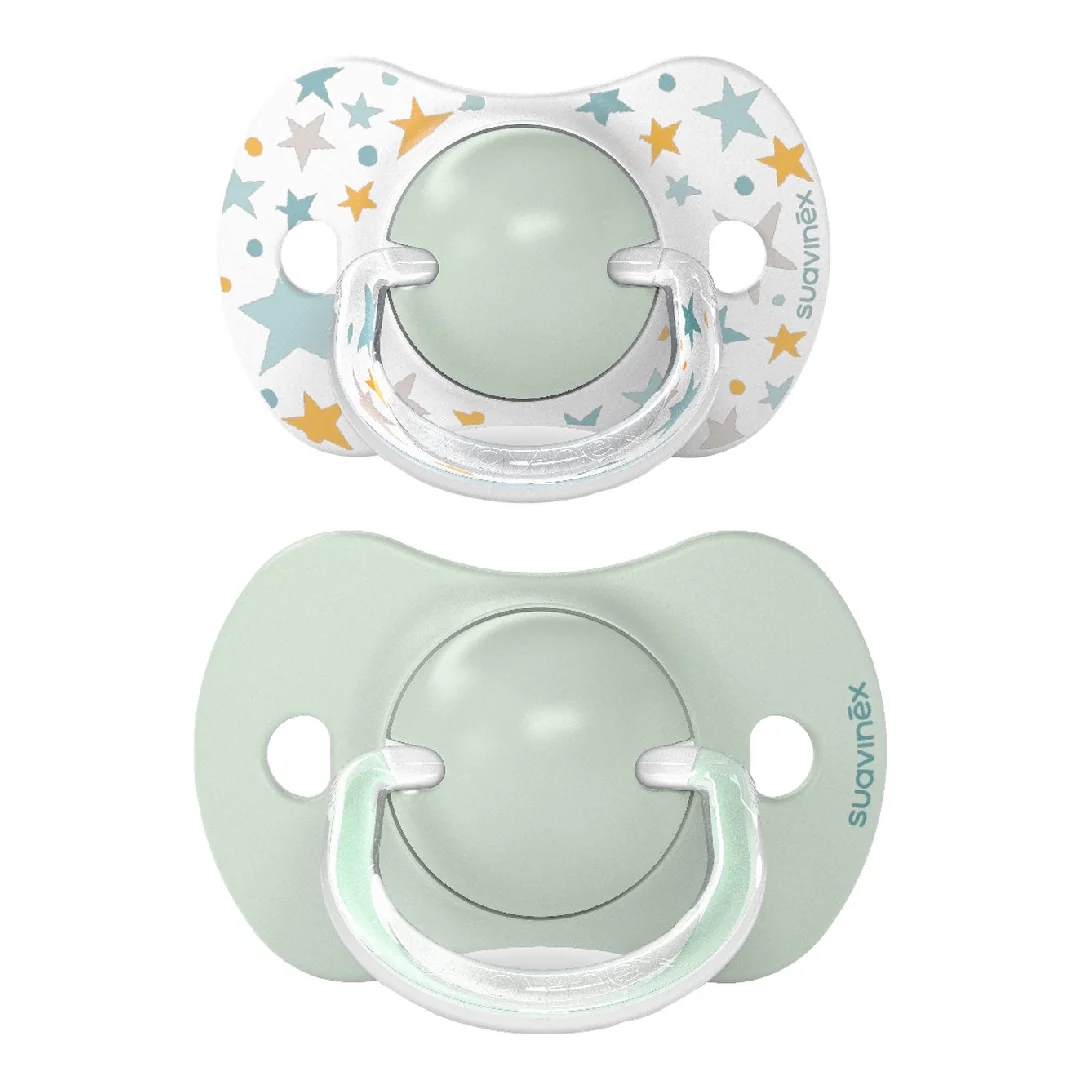 Suzeta Fiziologica Din Silicon Dreams, 6-18 Luni, Verde, 2 Bucăți, Suavinex