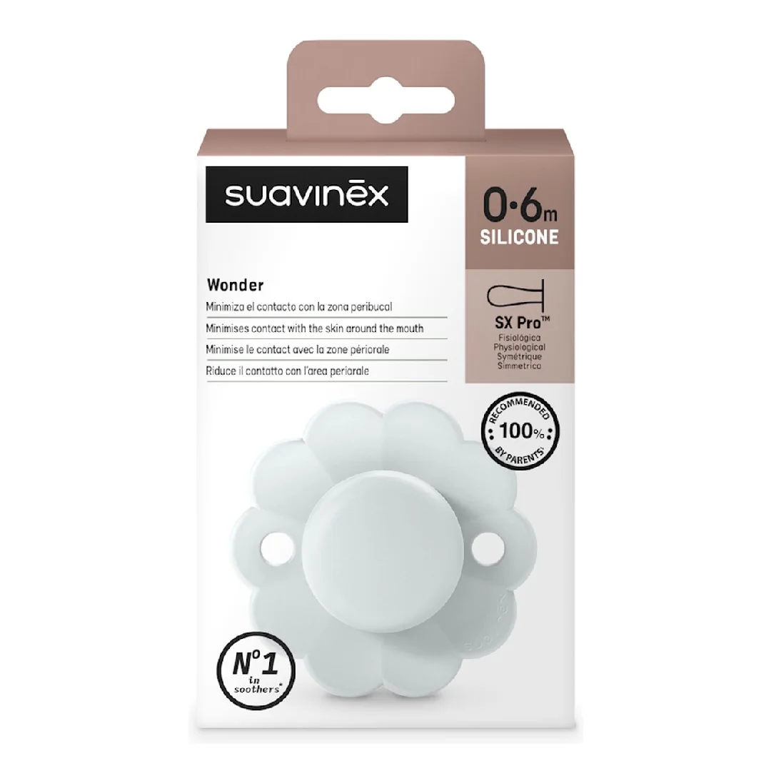 Suzeta Fiziologica Din Silicon Wonder, 0-6 Luni, Albastra, 1 Bucata, Suavinex