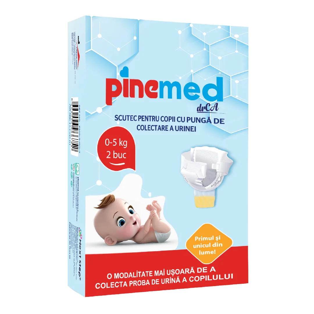 Scutec Pentru Copii Cu Pungă Pentru Colectarea Urinei, 0-5 Kg, 2 Bucăți, PineMed
