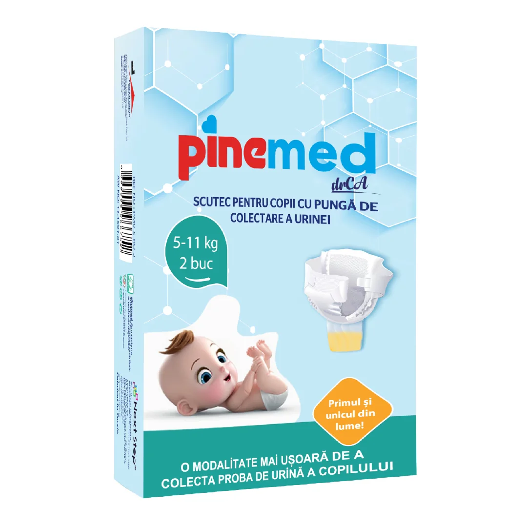 Scutec Pentru Copii Cu Pungă Pentru Colectarea Urinei, 5-11 Kg, 2 Bucăți, PineMed