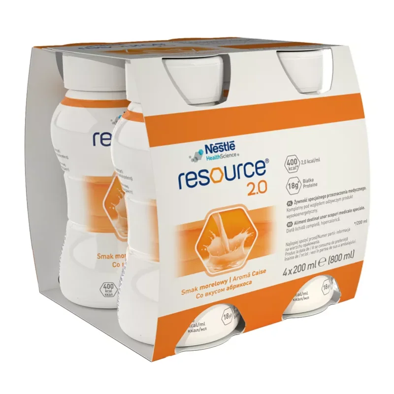 Resource 2.0 Fara Gluten Cu Aroma De Caise, 4*200 Ml, Nestle