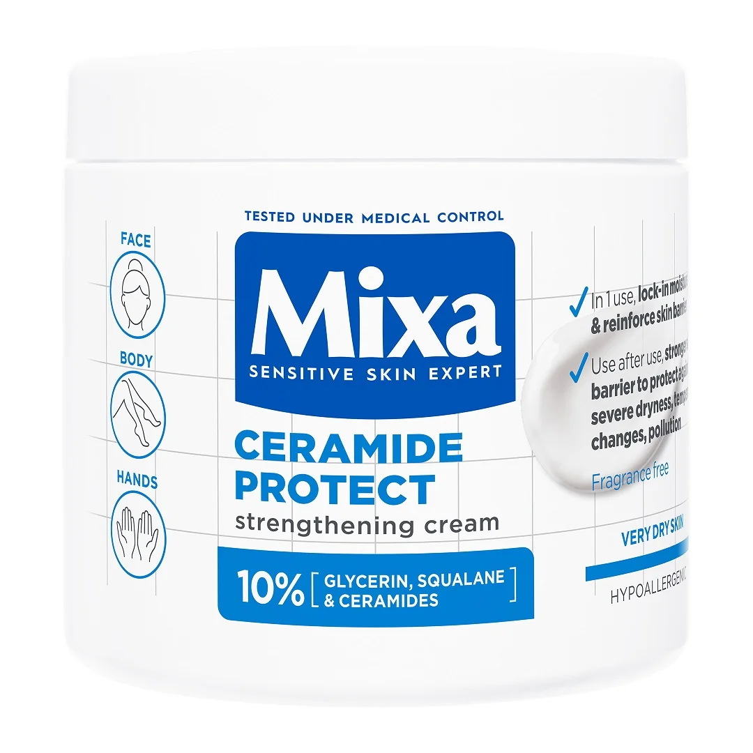 Crema Cu Efect Fortifiant Pentru Fata Si Corp Ceramide Protect, 400 Ml, Mixa