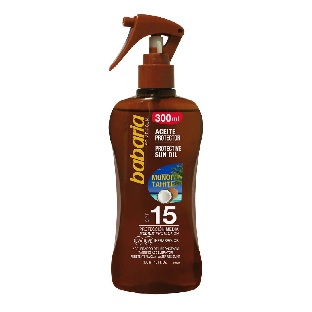 Ulei De Protectie Solara Spf15 Si Accelerator De Bronzare Monoi Tahiti, 300 Ml, Babaria