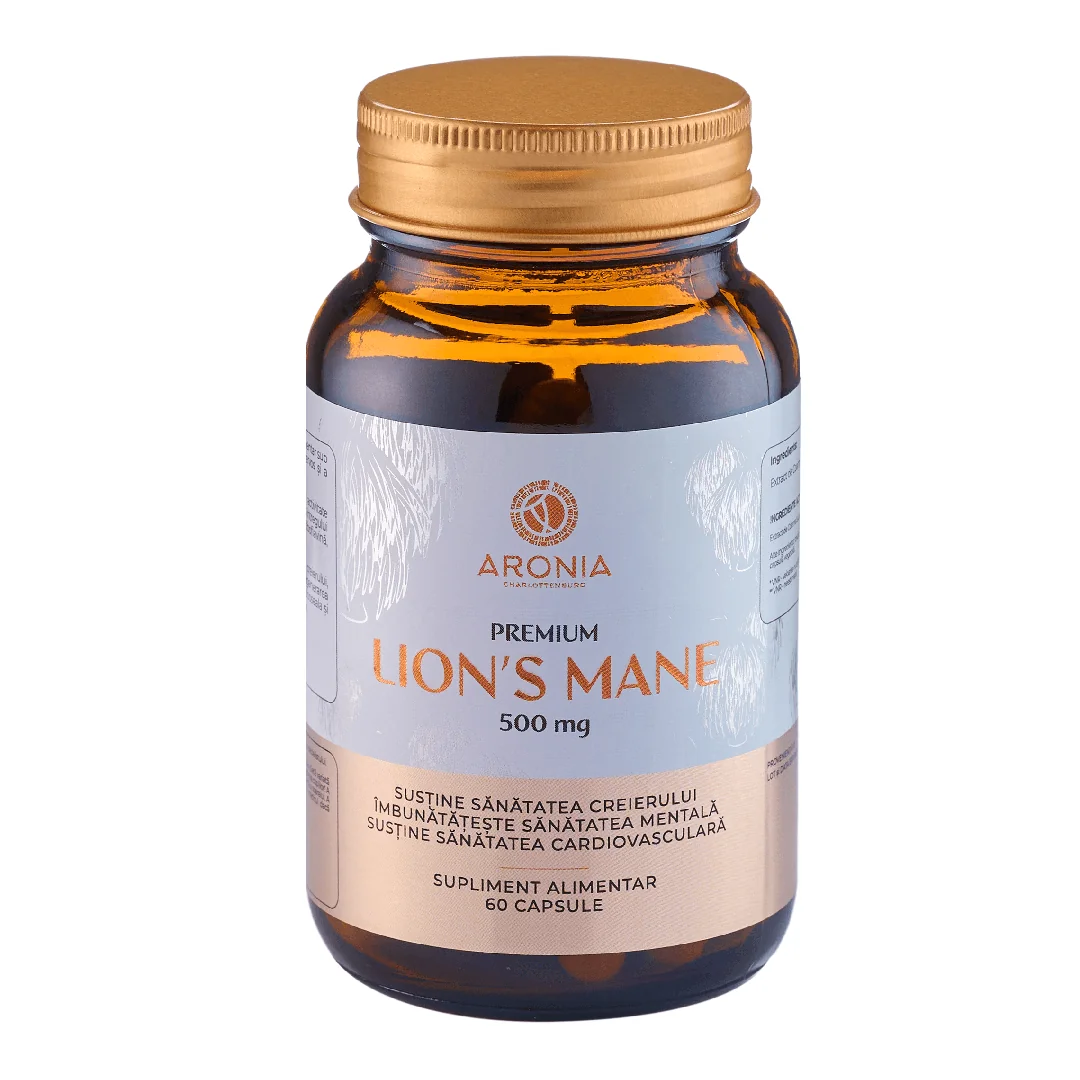 Premium Lion's Mane, Ciuperca Coama Leului, 500 Mg, 60 Capsule, Aronia Charlottenburg