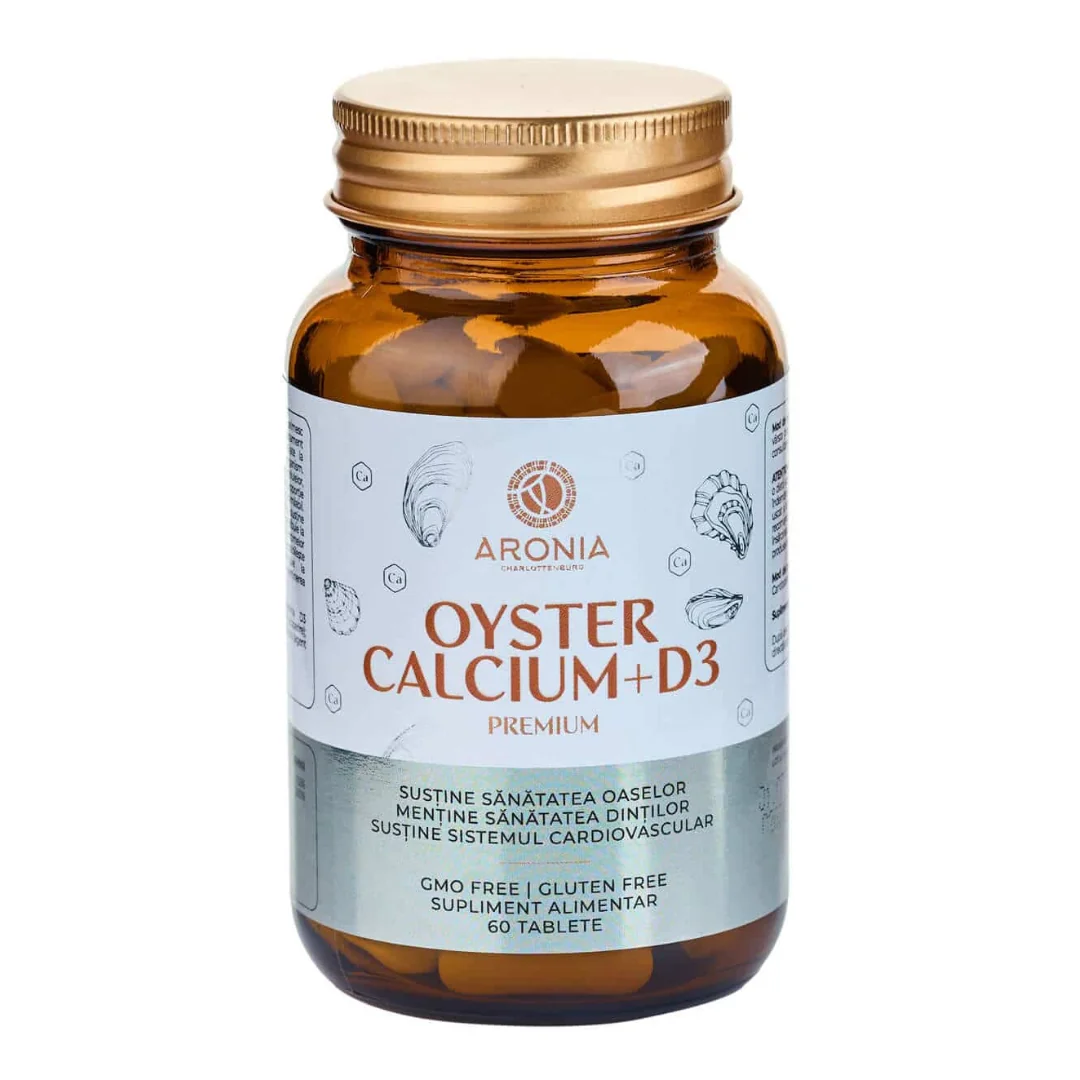 Calciu Si Vitamina D3, Premium Oyster, 60 Tablete, Aronia Charlottenburg