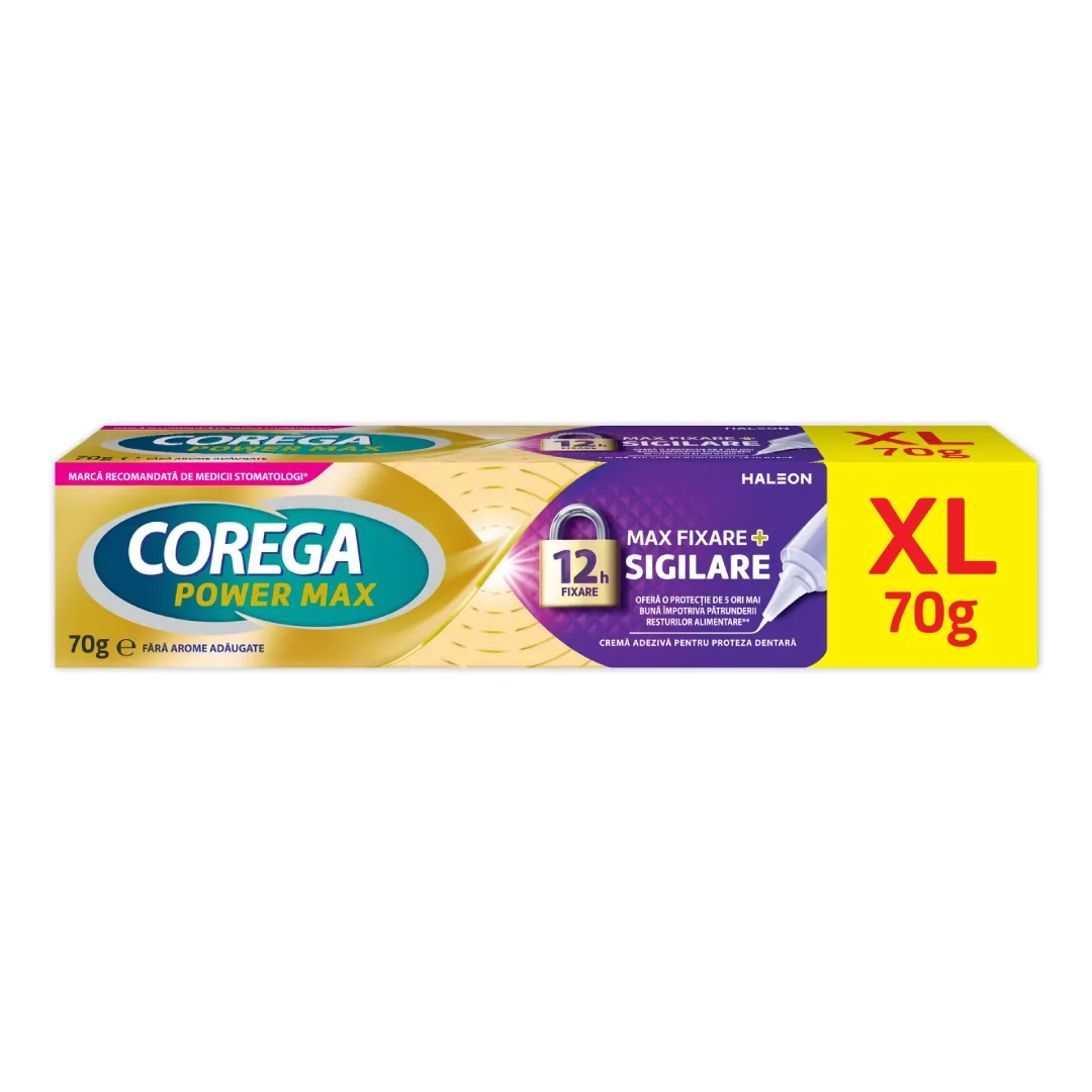 Crema Adeziva Pentru Proteza Fixare Si Sigilare Power Max, 70G, Corega